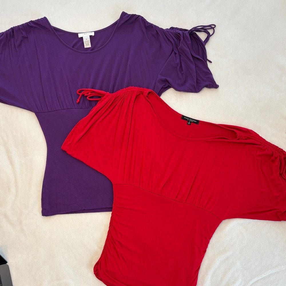 Knit blouse /  Purple OR Red Women's Top - M